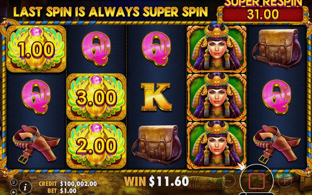 Free Spins-läge med Super Respin-pott under spelet