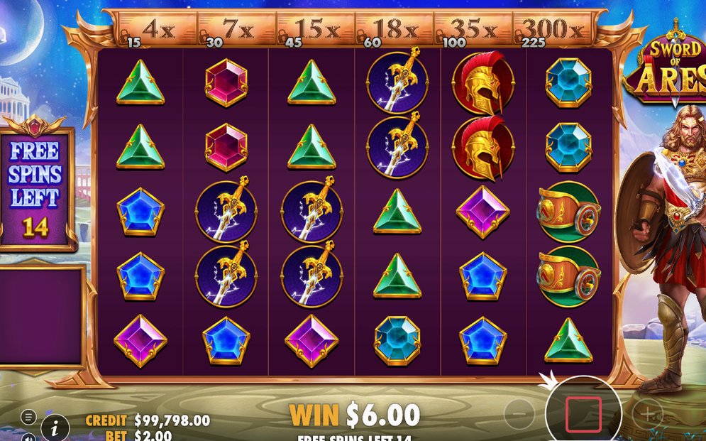 Under Free Spins visas Multiplier-mätaren